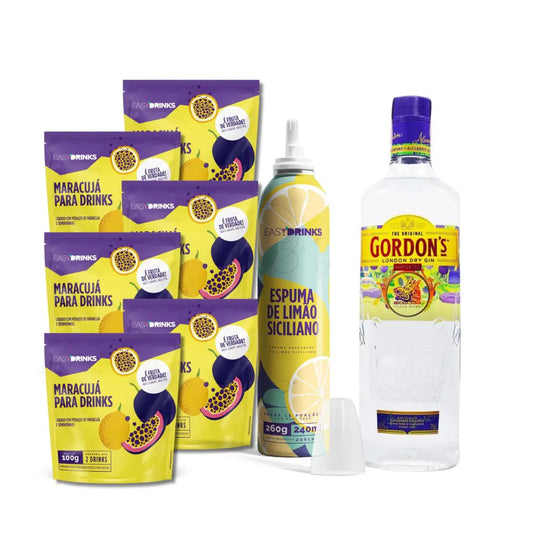 Kit Fruits & Tonic (G&T): 6un Maracujá + Spray de Limão Siciliano + Gin Gordon's