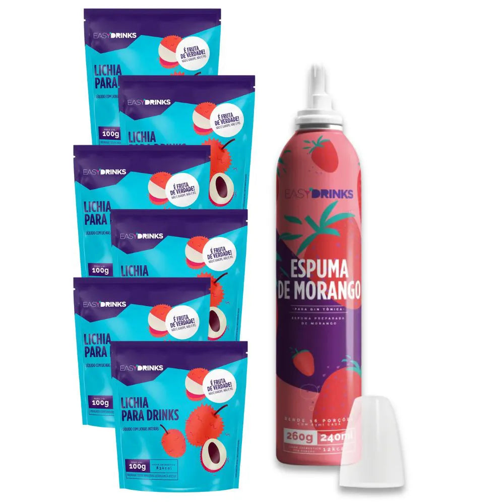 Kit Spray Espuma de Morango + Lichia